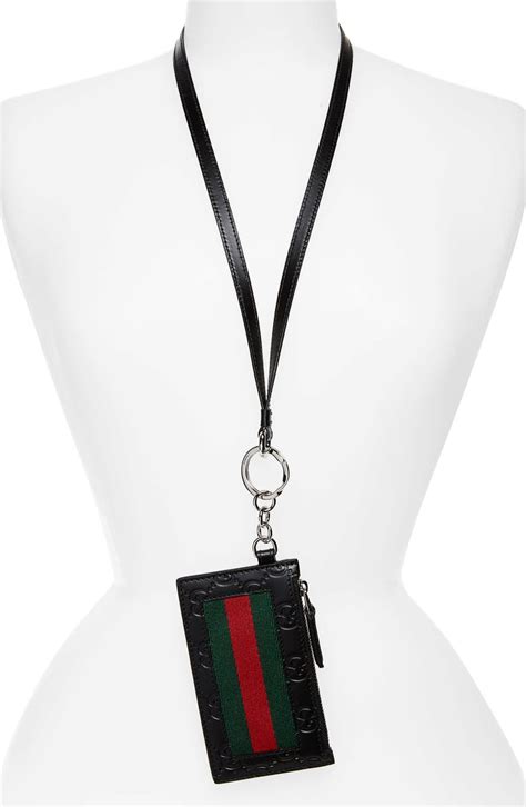 gucci id card holder|gucci lanyard id badge holder.